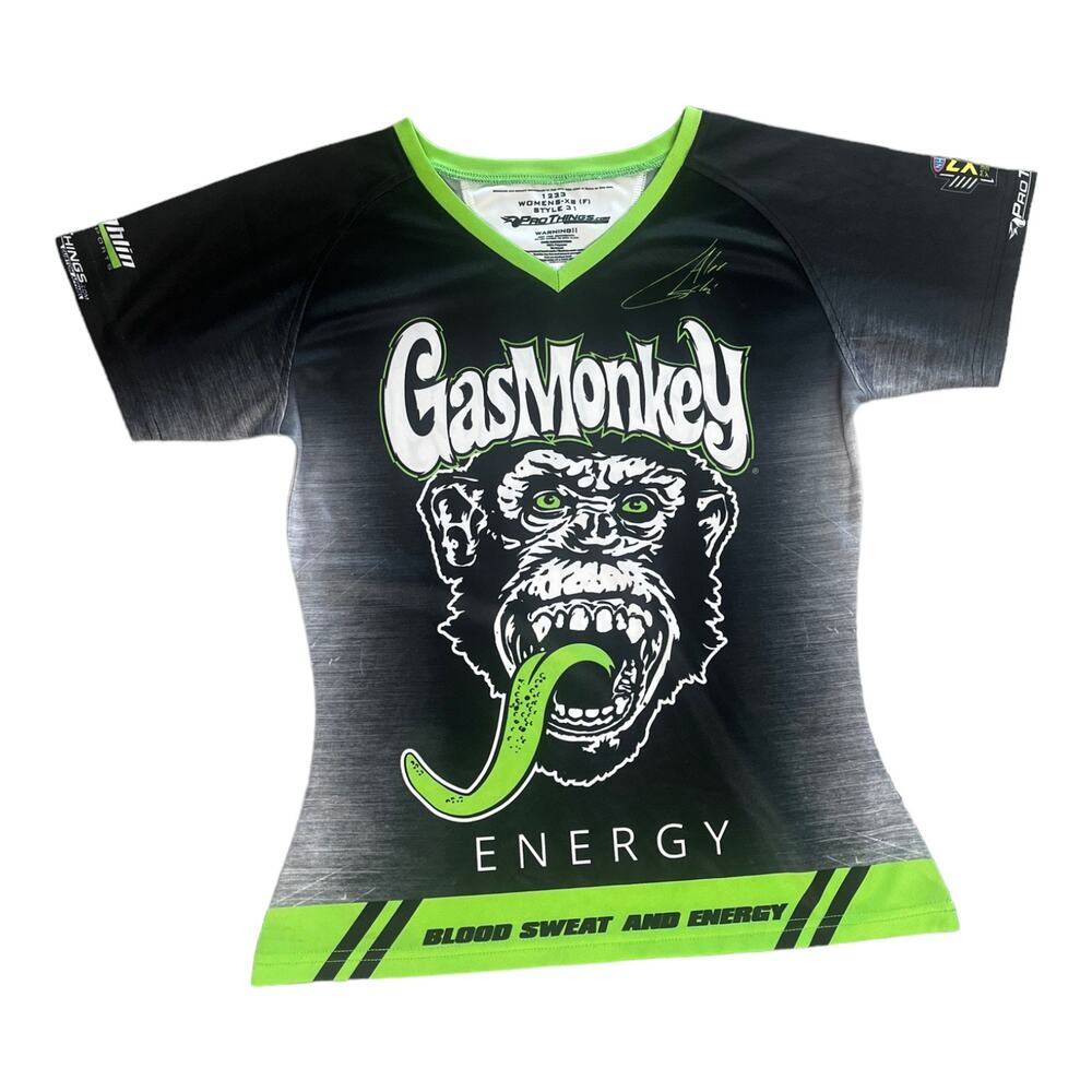 Gas Monkey T Shirt Alex Laughlin Top Womens XS Energy Havoline Pro Things Crew